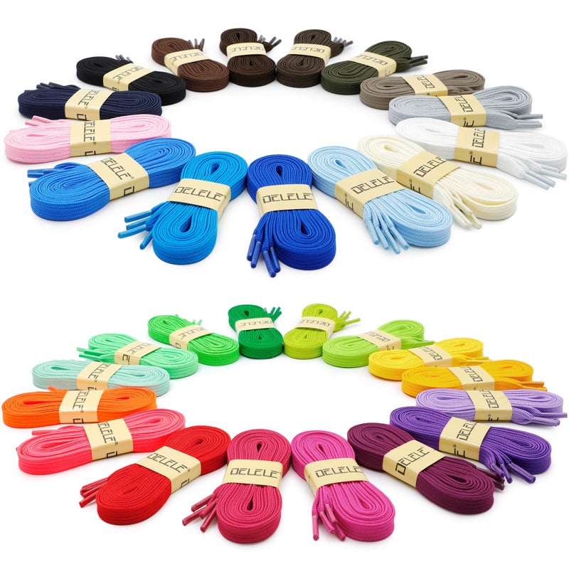 DELELE Solid Flat Shoe Laces: Hollow Thick Orange Yellow Shoelaces for Sneakers 2 Pair 31 inch - Image 4